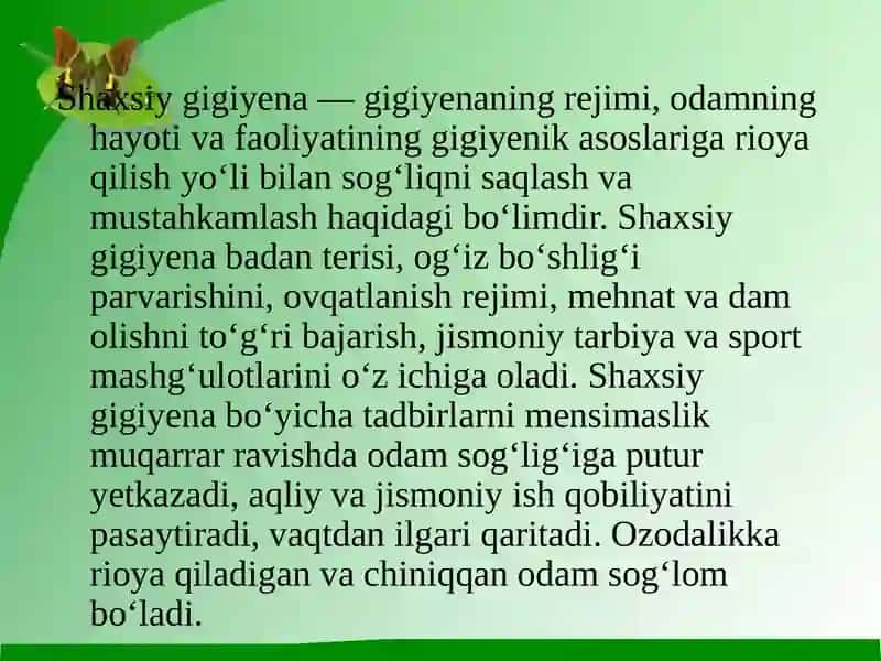 Kiyim-boshlar va oyoq kiyimlar gigiyenasi 2