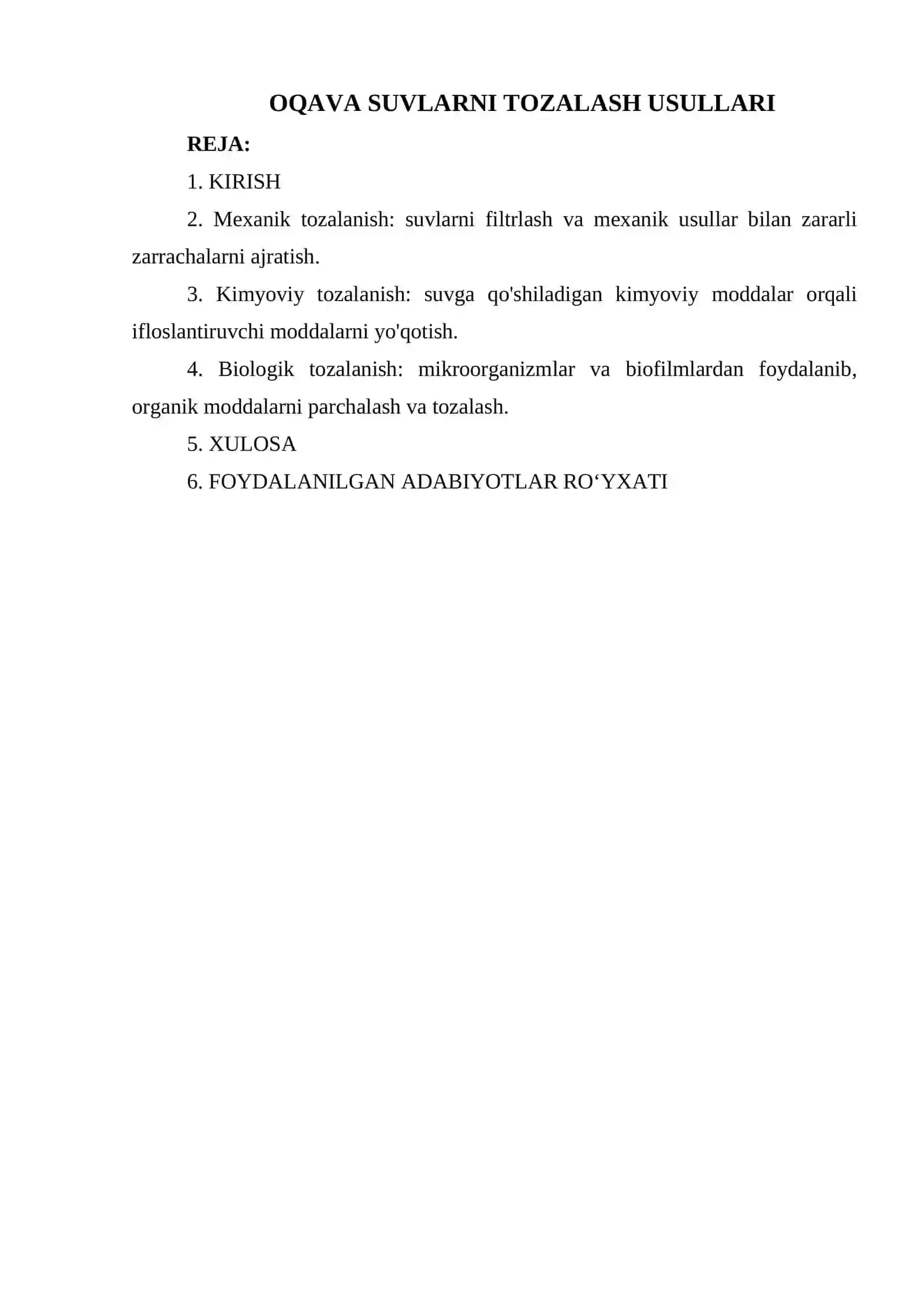 OQAVA SUVLARNI TOZALASH USULLARI 2