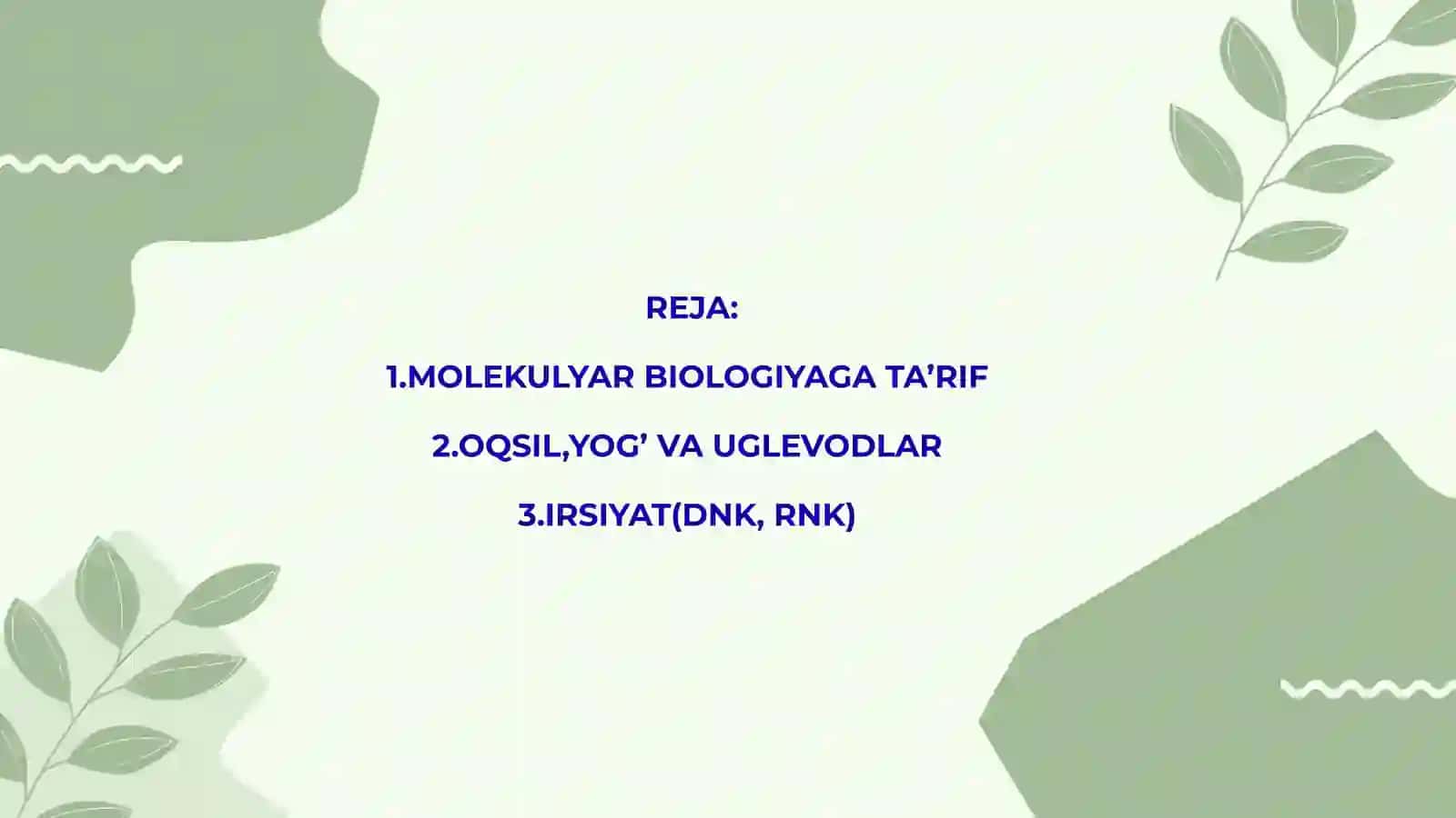 MOLEKULYAR BIOLOGIYA 2