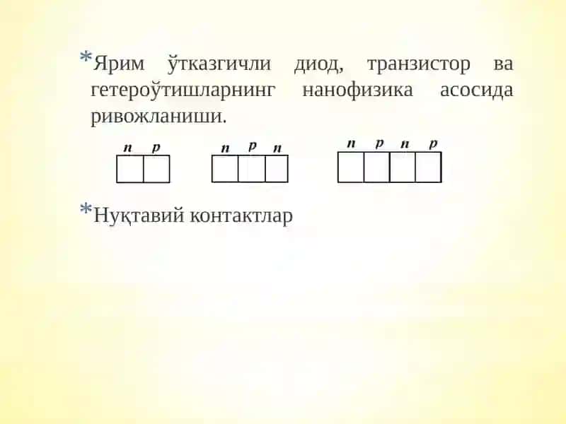 Нанофизиканинг Қўлланилиши 2