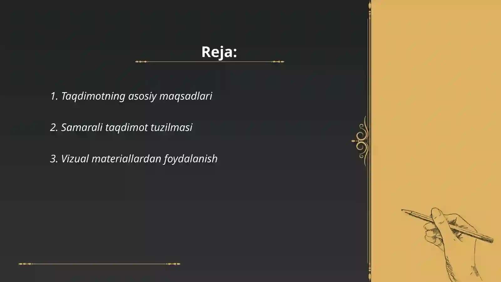 Taqdimot tayyorlash va taqdim etish usuli va vositalari 2