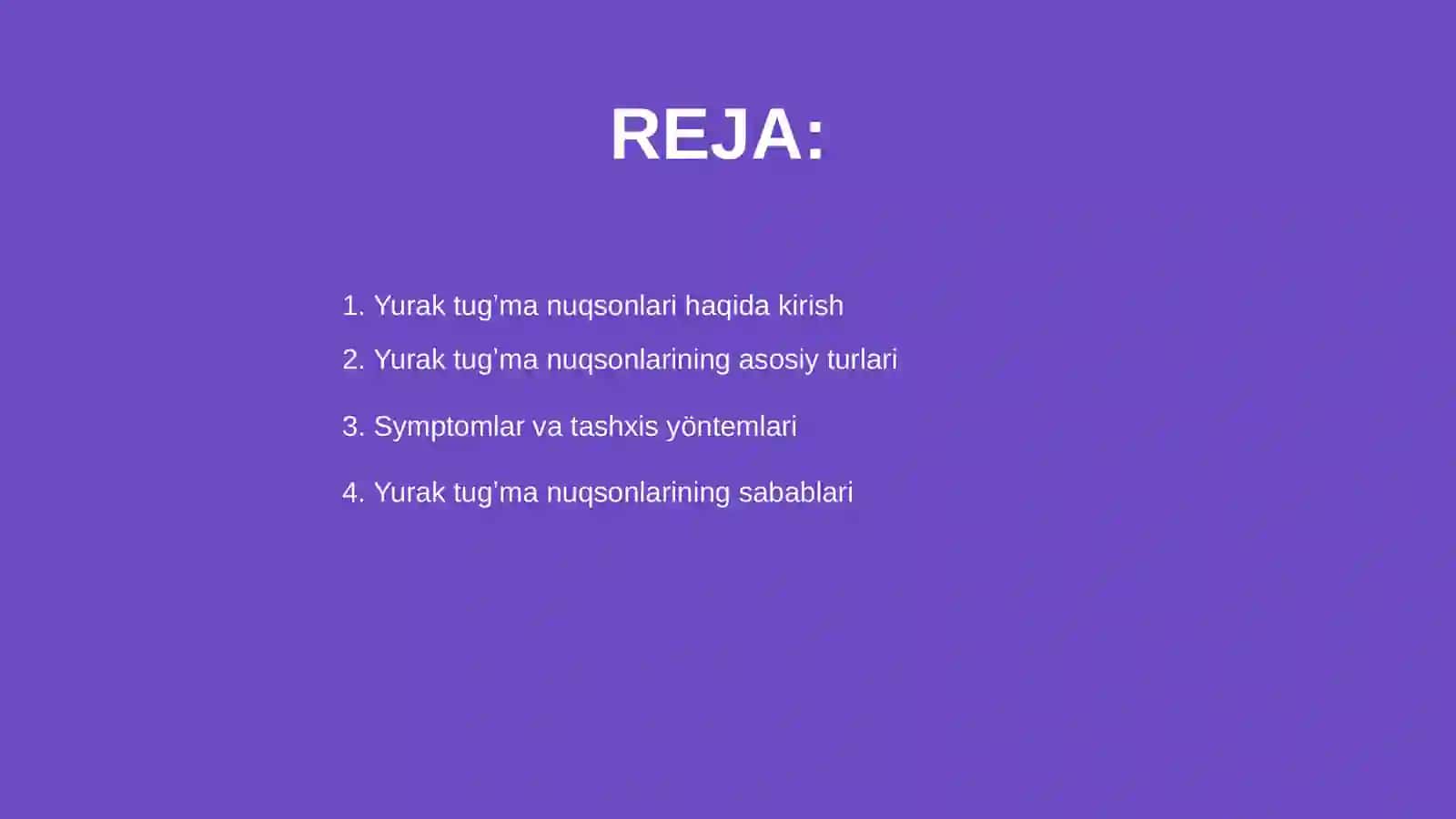 Yurak tugʼma nuqsonlari 2