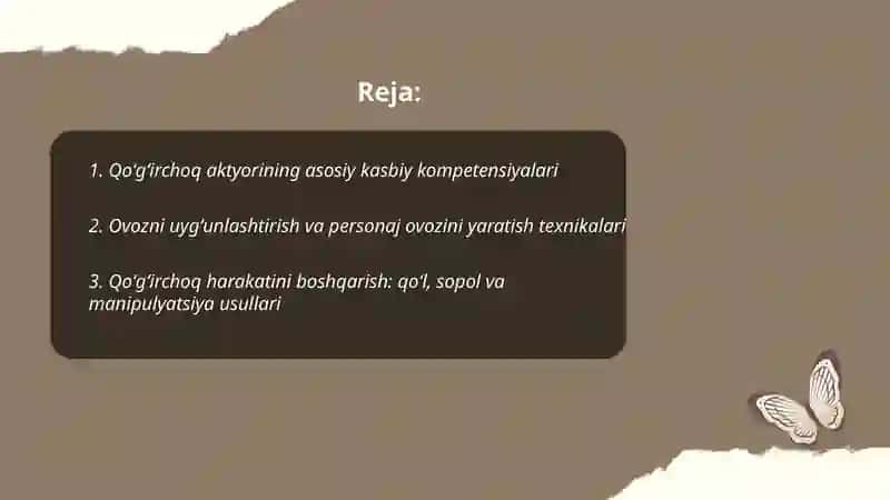 Qoʻgʻirchoq teatri aktyorligi haqida 2