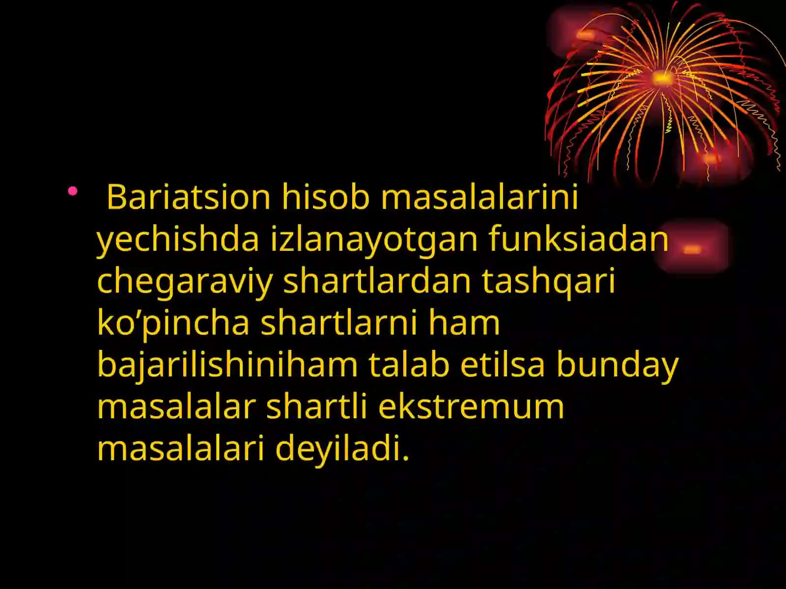 SHARTLI EKSTREMUM 2