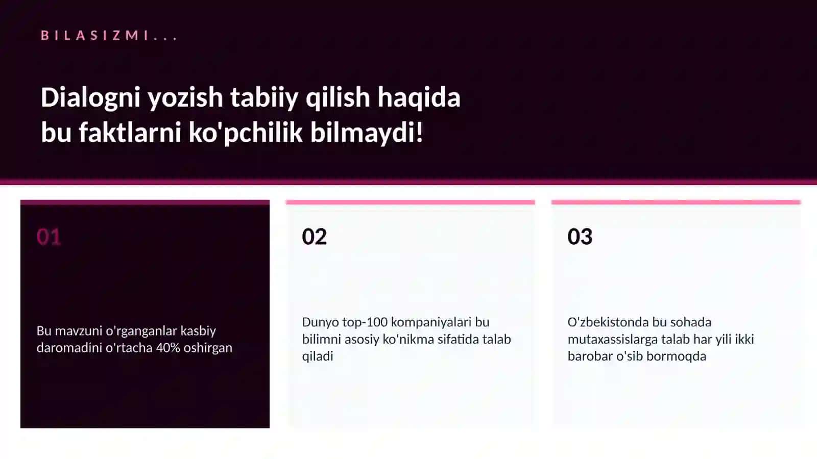 Dialogni yozish tabiiy qilish 2