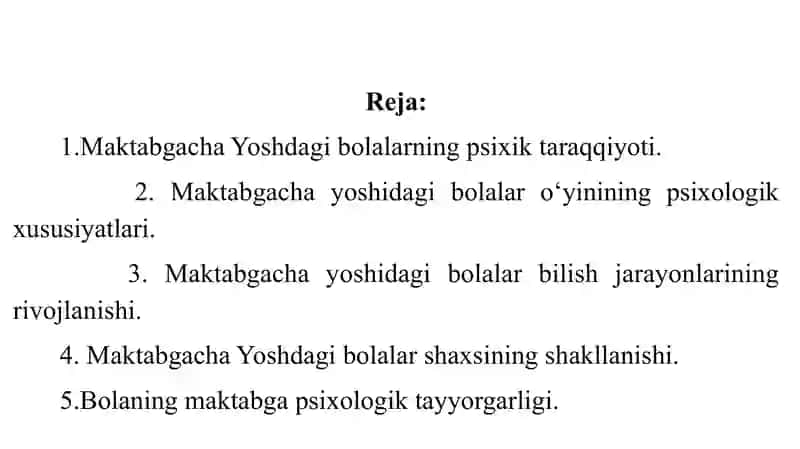 maktabgacha yosh davrda psixik rivojlanish xususiyatlari 2