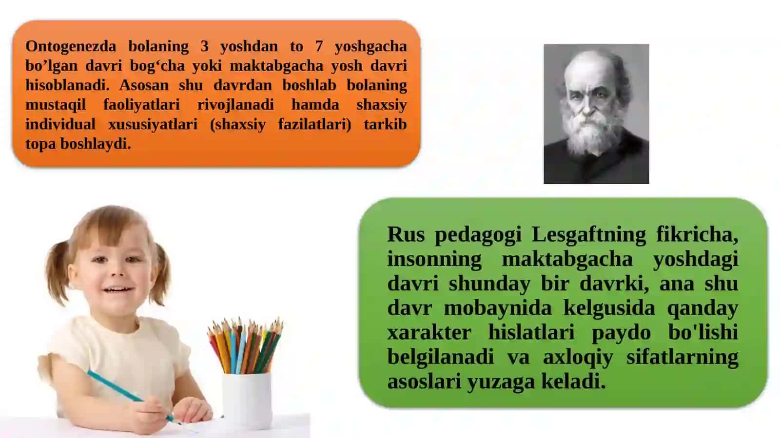Yosh davrlarining psixologik xususiyatlari 2