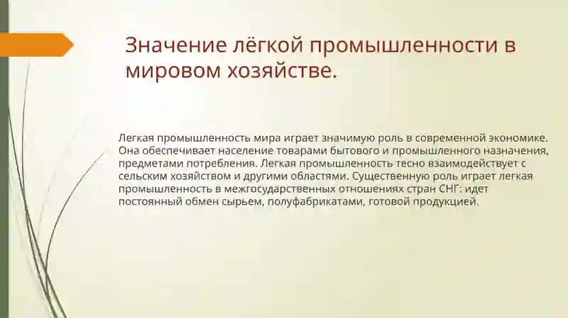 ЛЁГКАЯ ПРОМЫШЛЕННОСТЬСТРИН АЗИИ 2