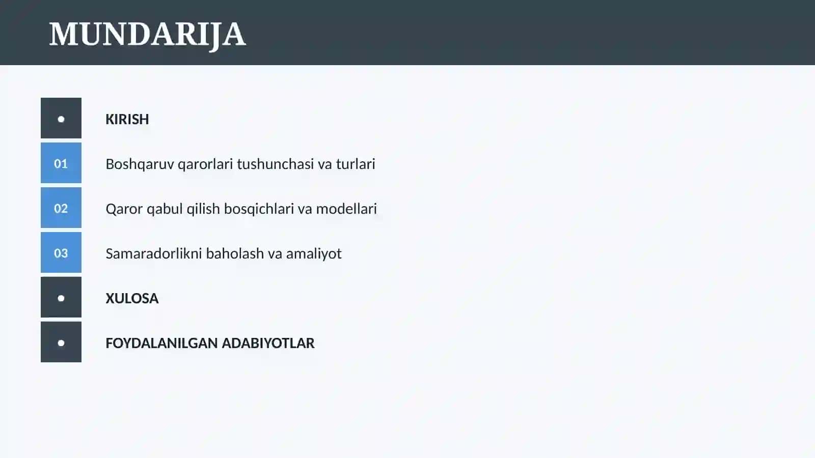 BOSHQARUV QARORLARI VA ULARNI QABUL QILISH 2