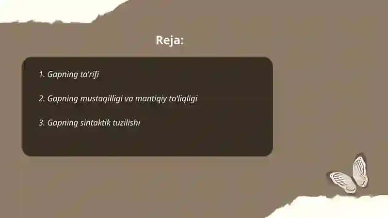 Gap va uning asosiy xususiyatlari 2
