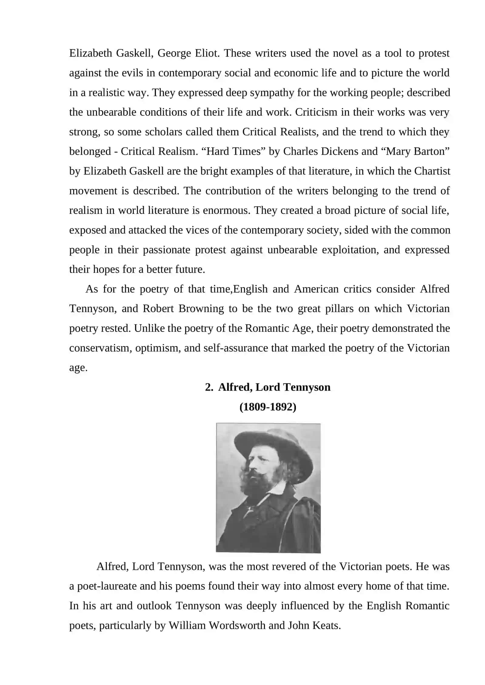 Theme 10: Social realism in the British Literature of the XIXth century 2