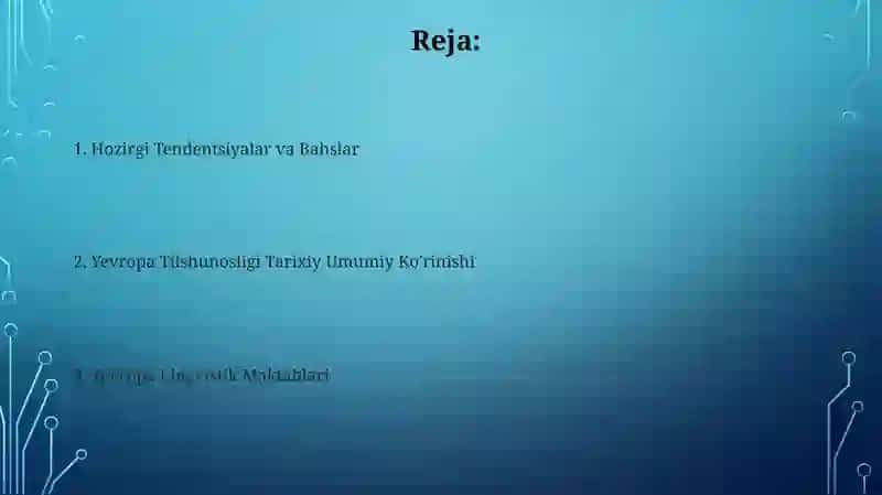 Yevropa Tilshunoslik maktablari 2