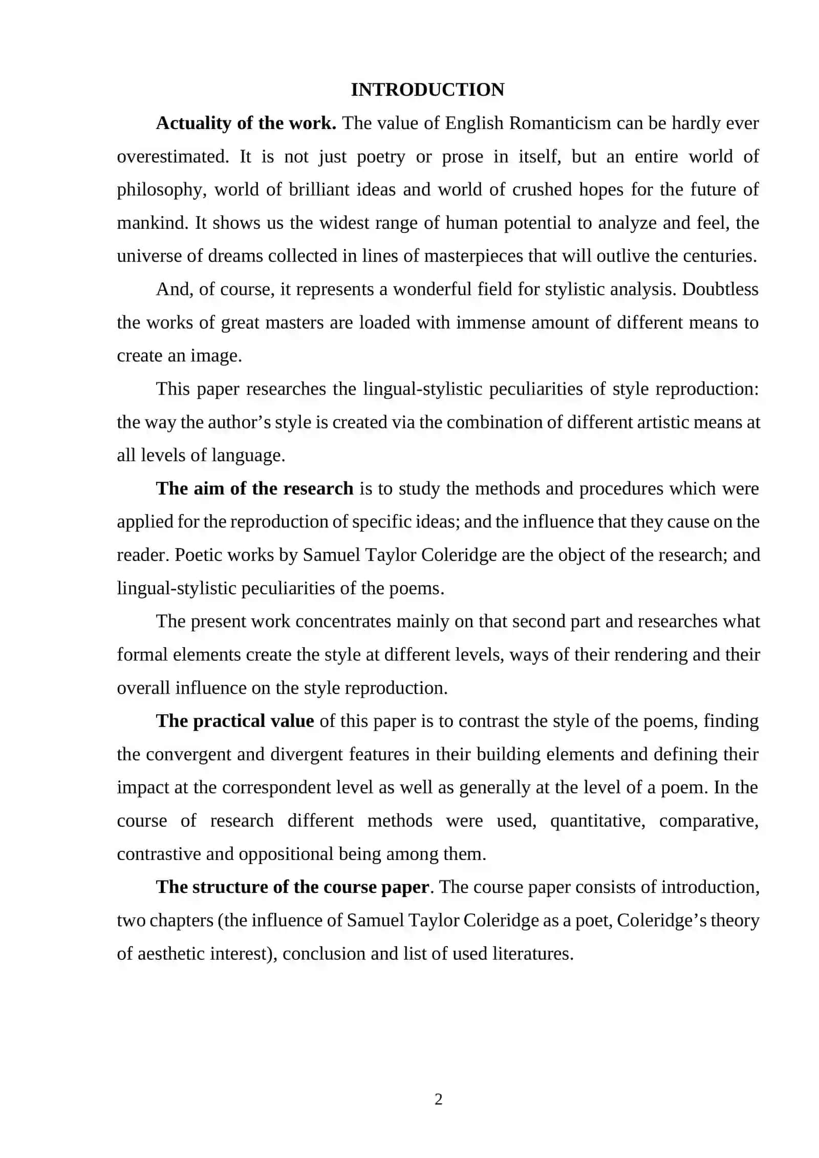 THE INFLUENCE OF SAMUEL TAYLOR COLERIDGE AS A POET 2