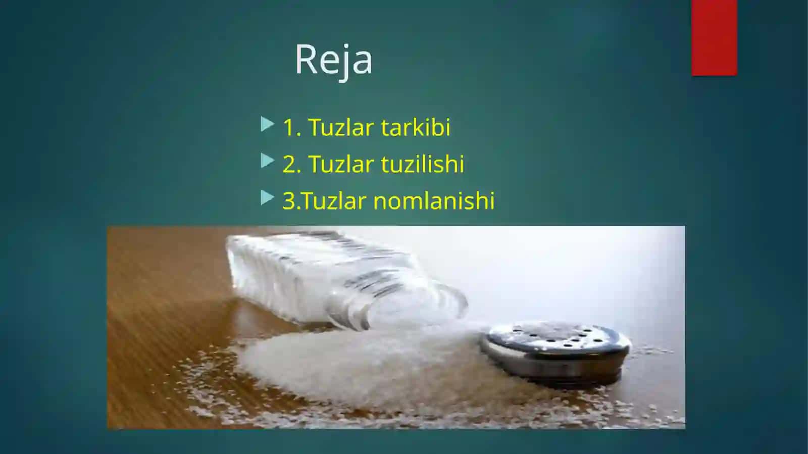 Tuzlar tarkigi, tuzulishi va nomlanishi 2