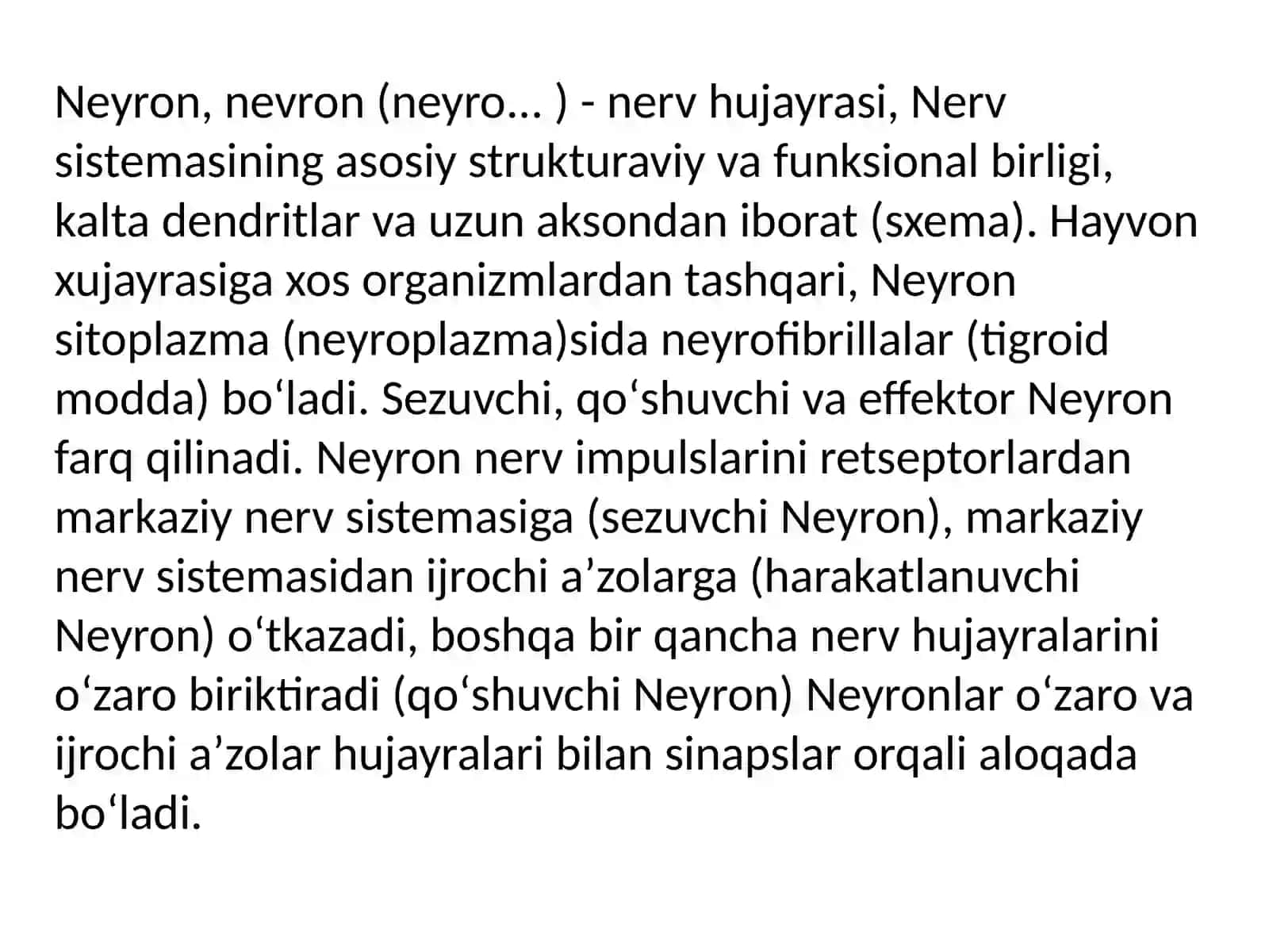 Neyronlar va nerv impulslari 2