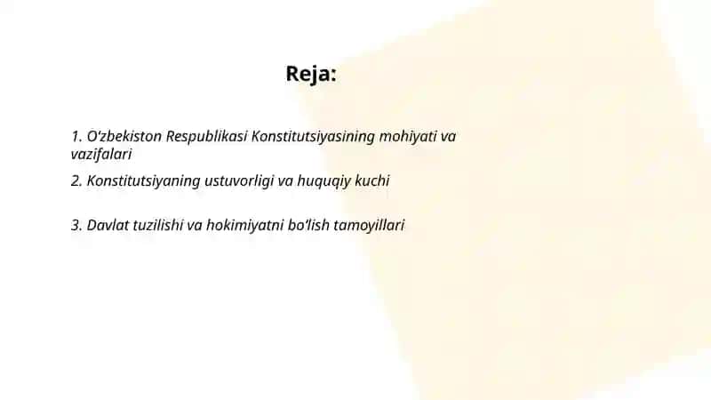 Oʻzbekiston respublikasi konstitutsiyasi 2