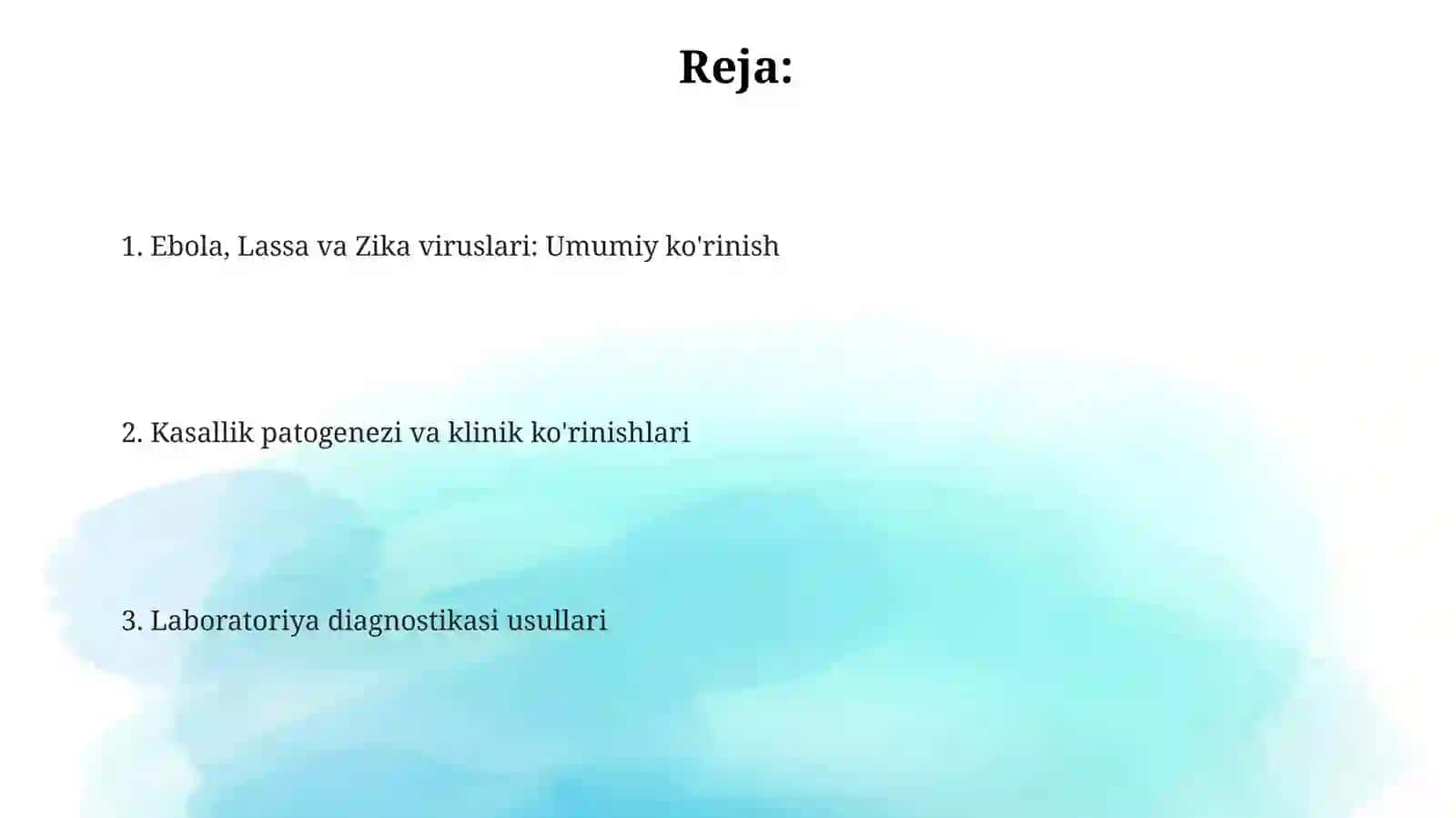 Ebola, Lassa va Zika viruslari 2