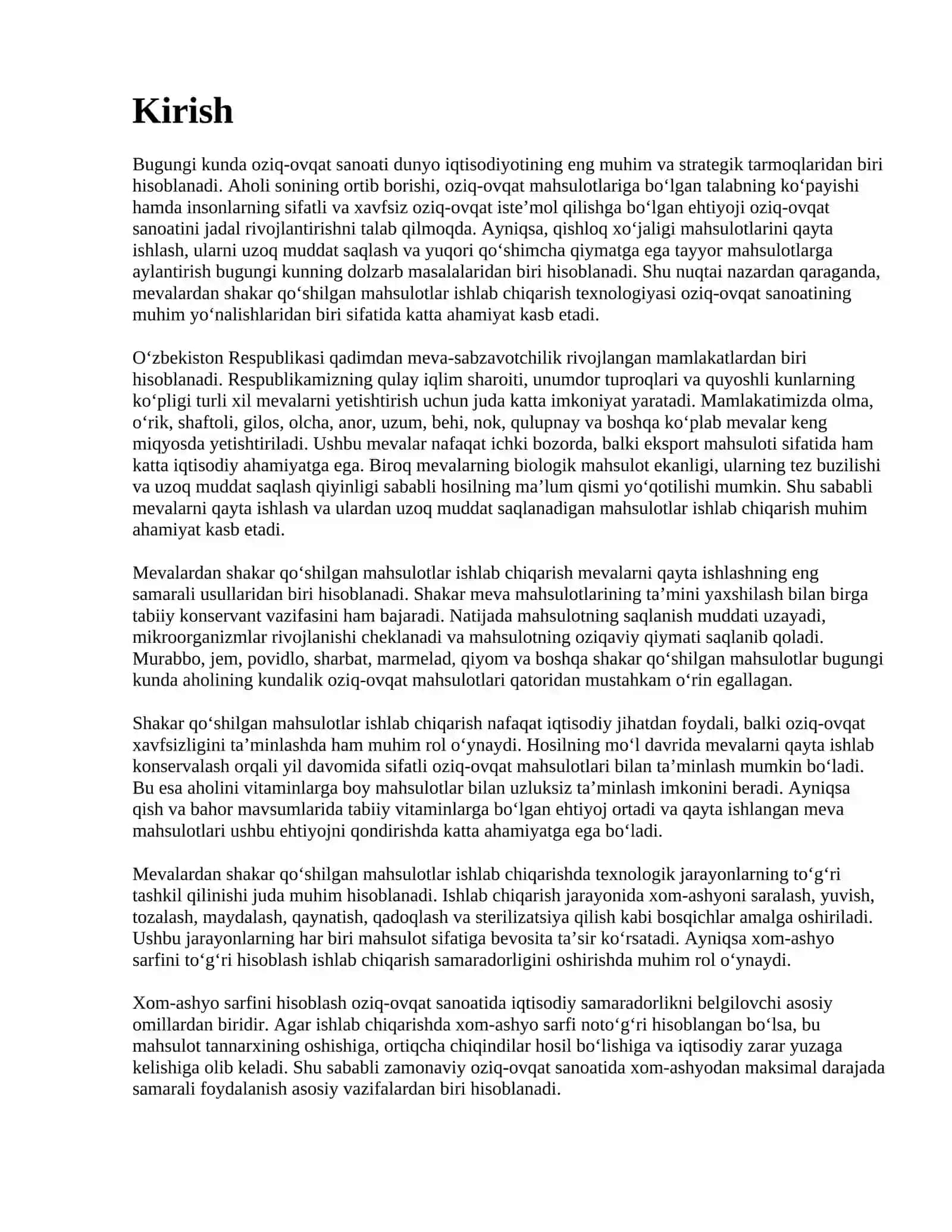 MEVALARDAN SHAKAR QO'SHILGAN MAHSULOTLAR OLISHDA 2