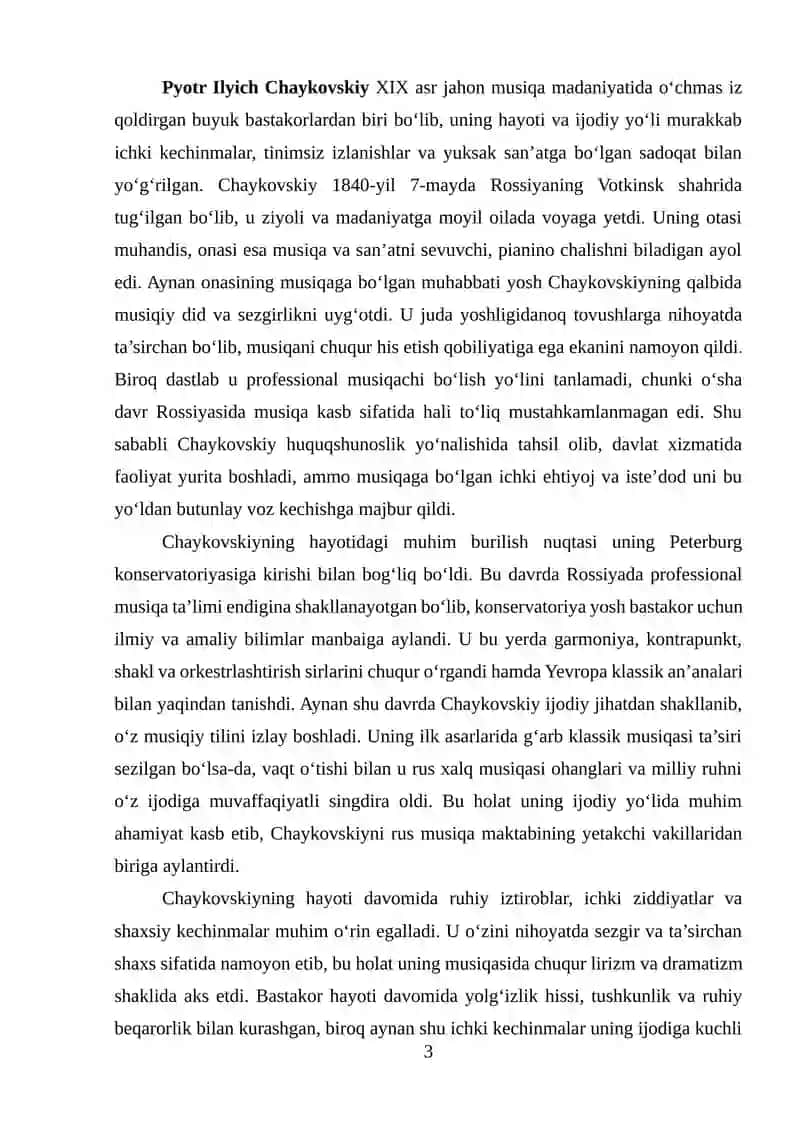 CHAYKOVSKIY IJODI 2