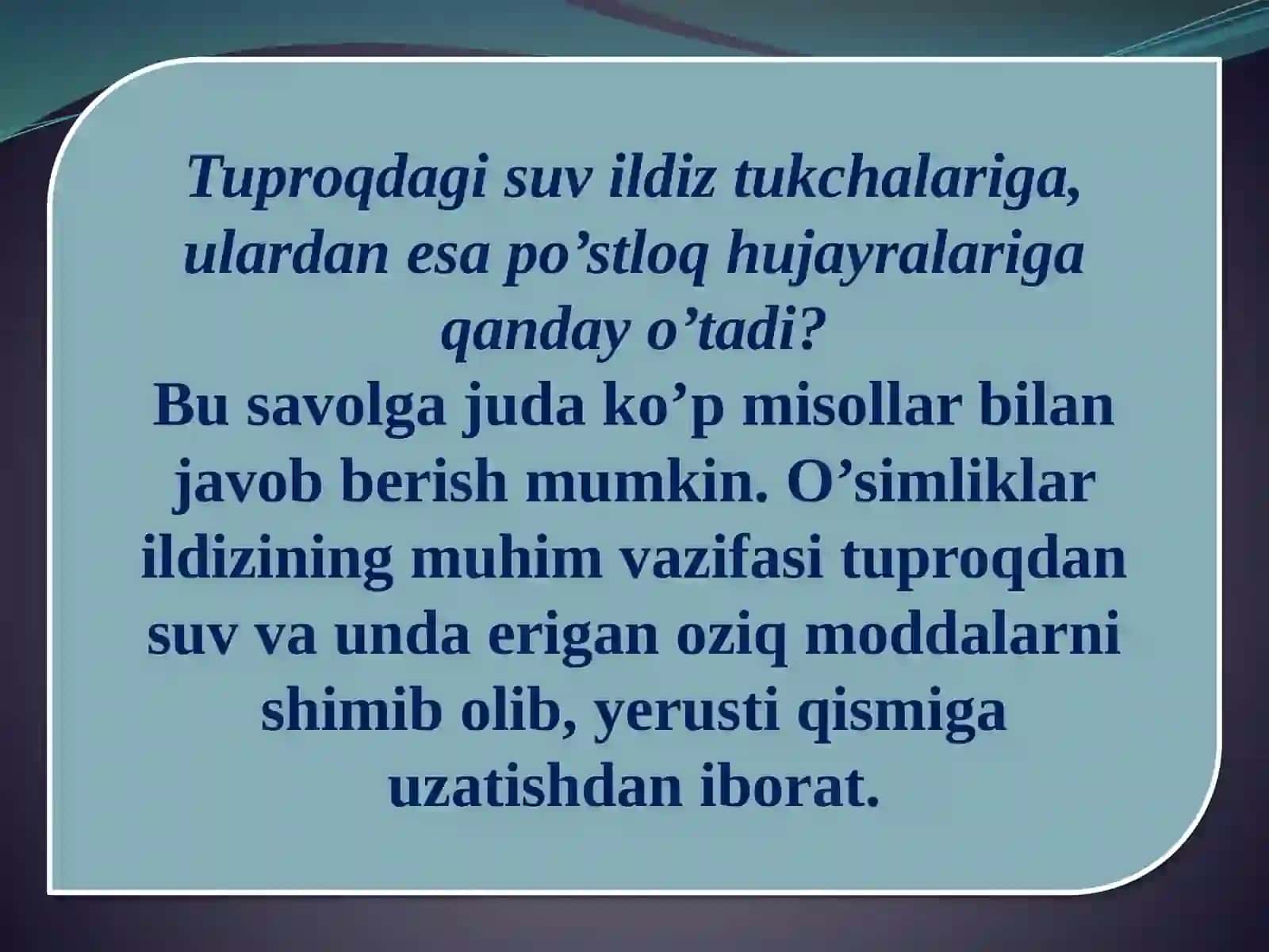O’simliklarning mineraloziqlanishi 2