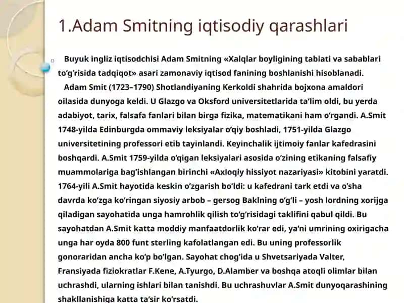 Adam Smit va David Rikardoning iqtisodiy ta’limotlari 2