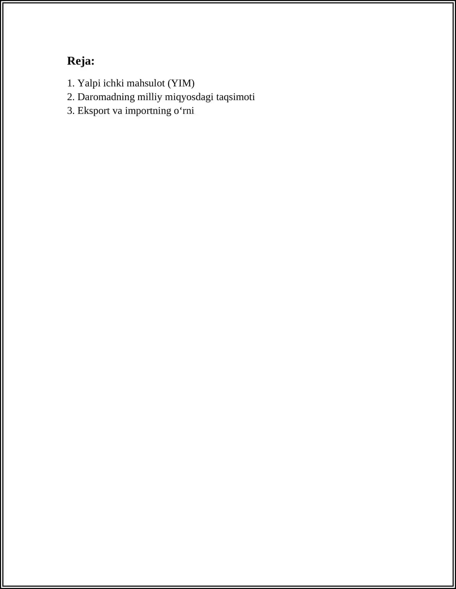 Yalpi ichki mahsulot (YIM) 2