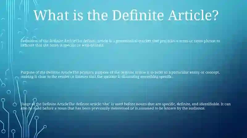 Definite Article 2