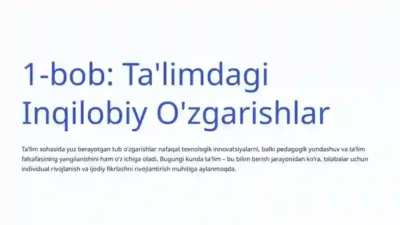 Ta'lim Jarayonida Innovatsiyalar: Kelajakni Qurish 2