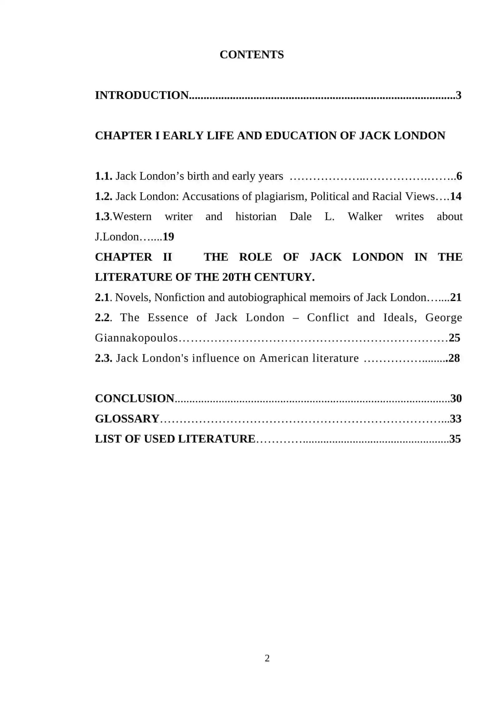 THE ROLE OF JACK LONDON IN THE LITERATURE OF THE 20TH CENTURY 2