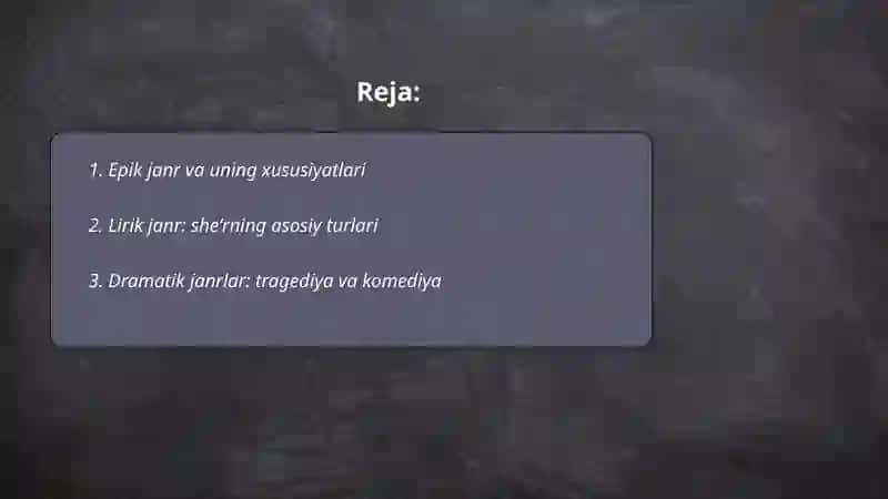 Adabiy tur va janrlar 2