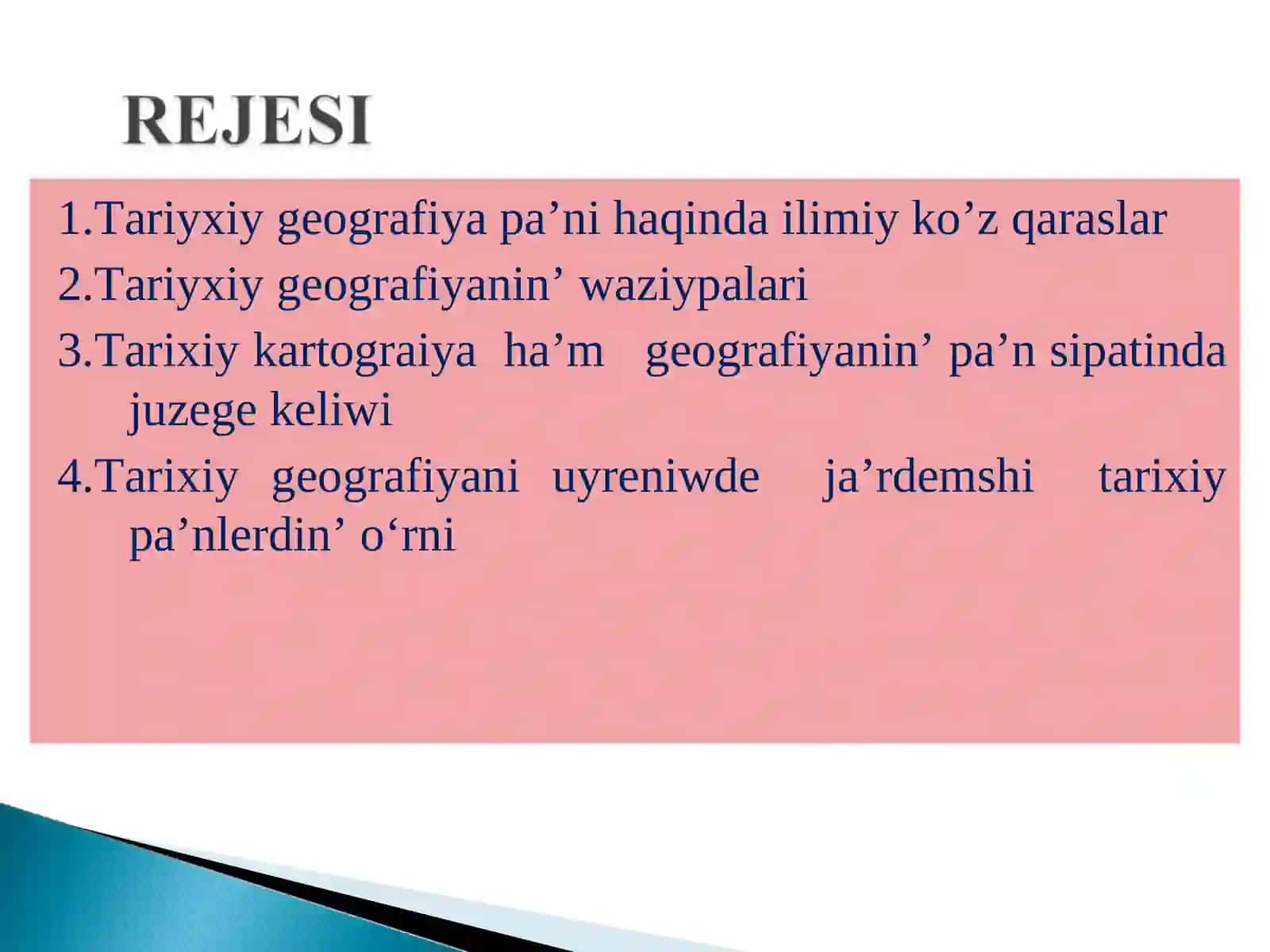 Tariyxiy geografiya PREZENTASIYA 2
