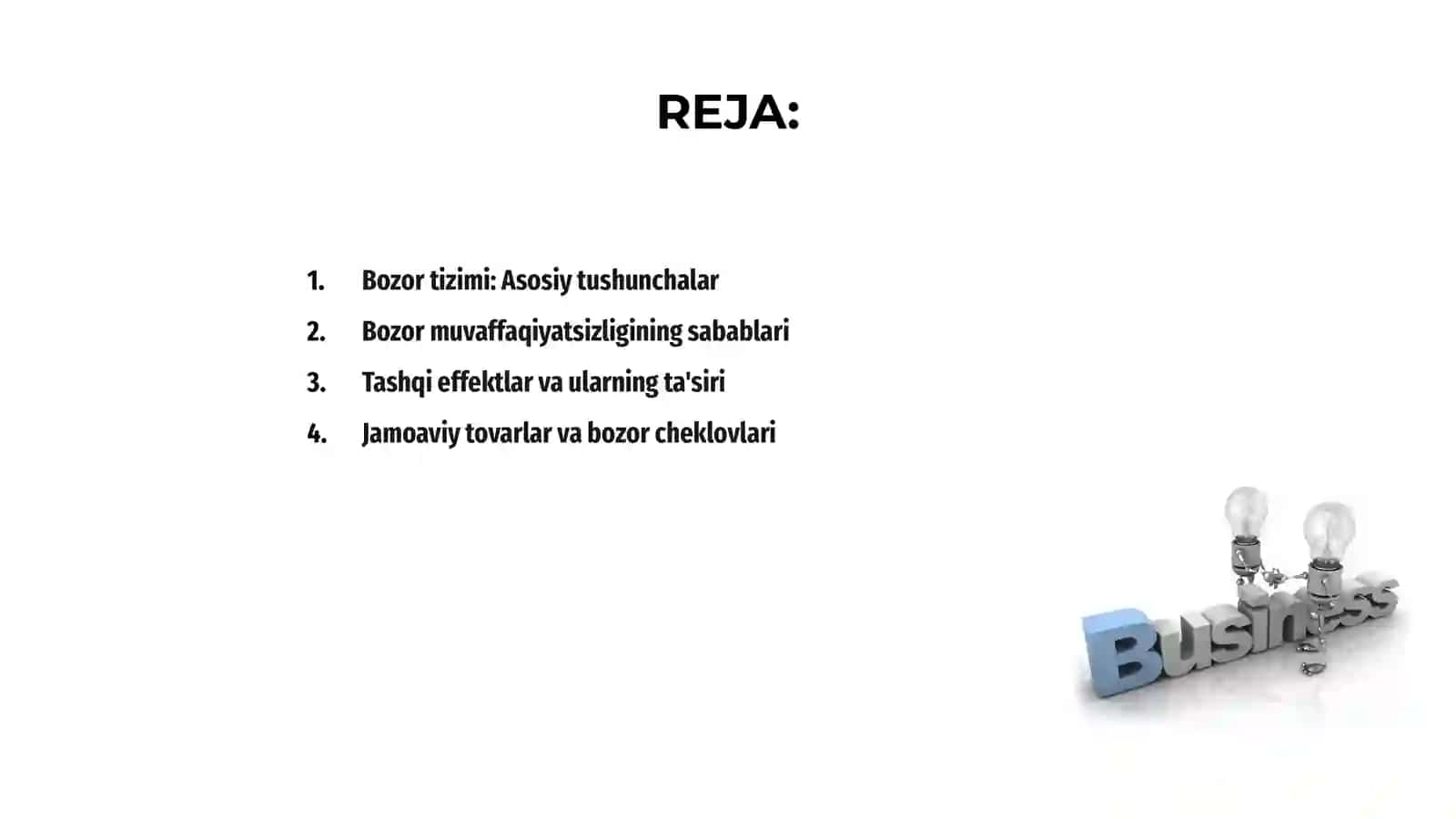 Bozor tizimi: Asosiy tushunchalar 2