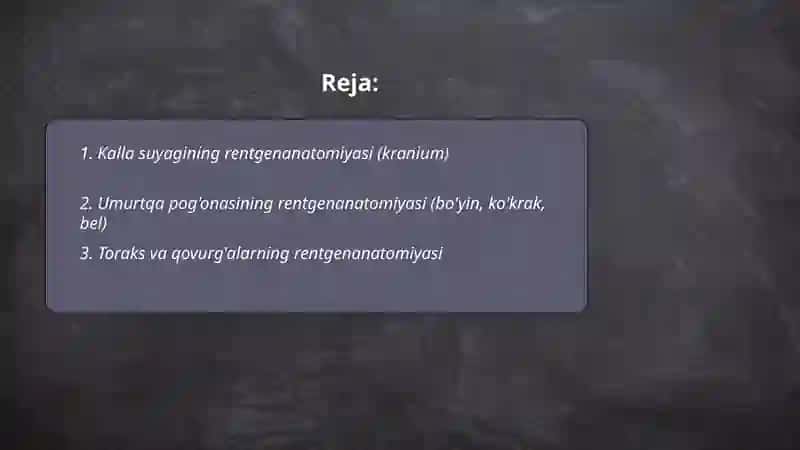 Skelet suyaklarining rentgenanatomiyasi 2