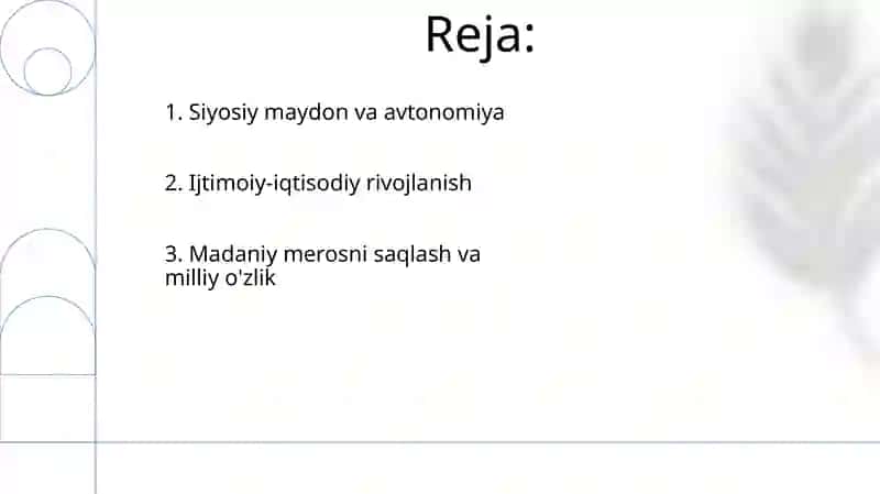 Siyosiy mavqe va avtonomiya 2