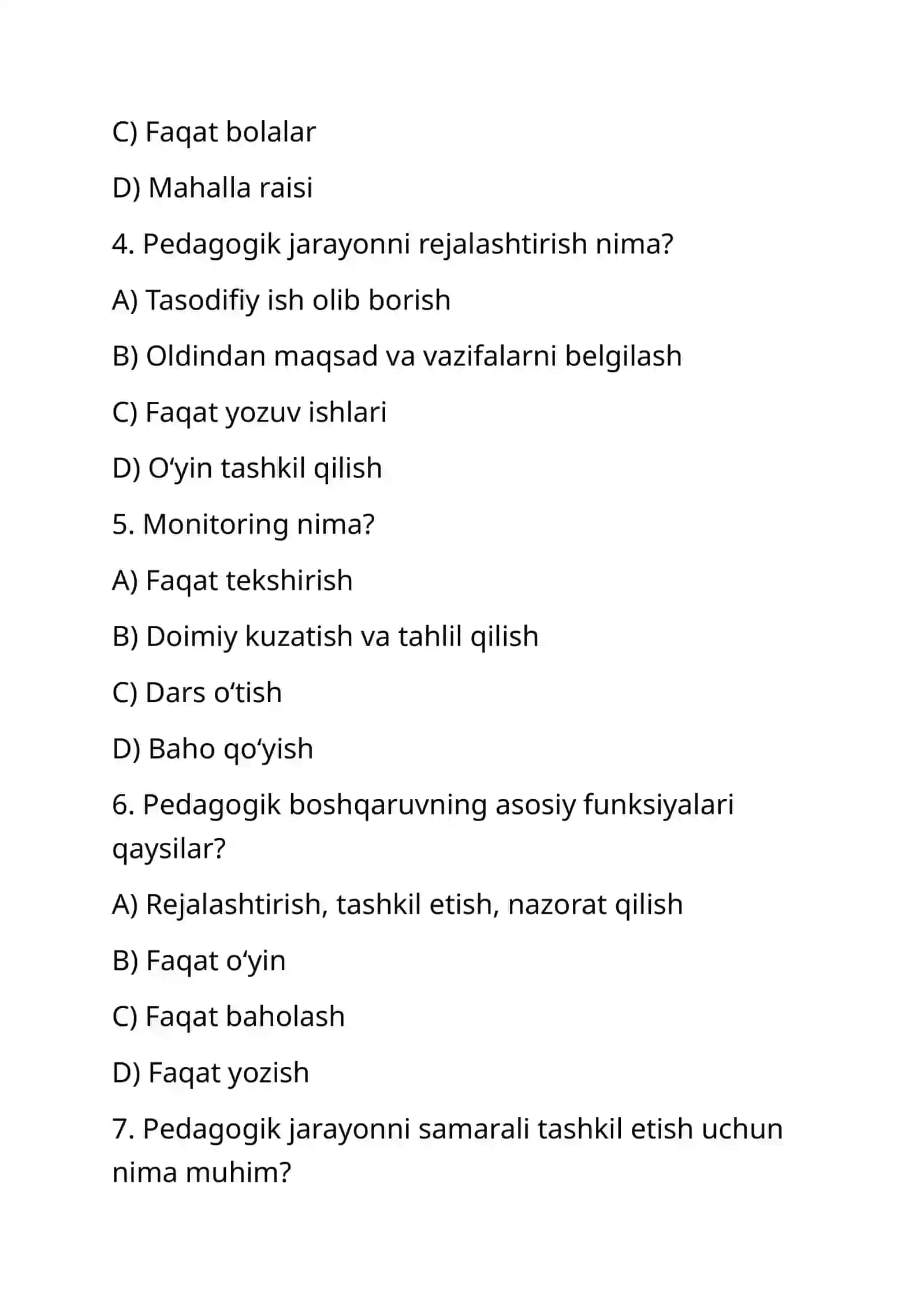 maktabgacha talim test 2