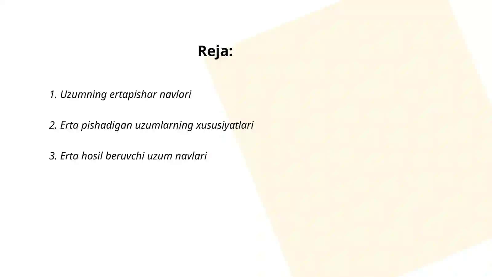 Uzumning juda erta va erta muddatlarda pishadigan navlari 2