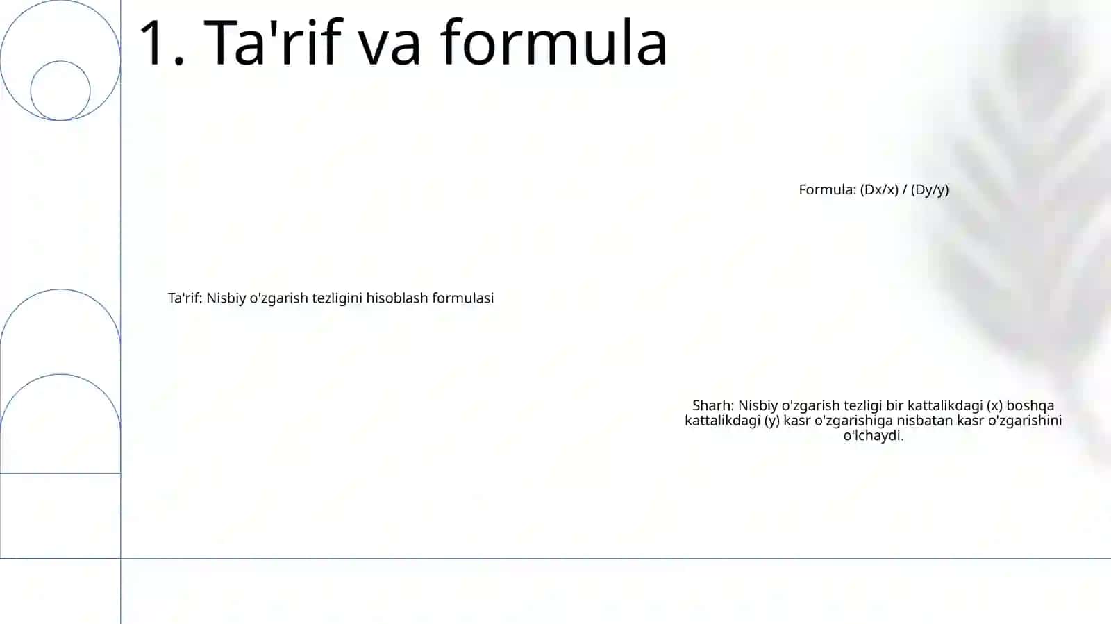 Xajmning Nisbiy O'Zgarishi 2