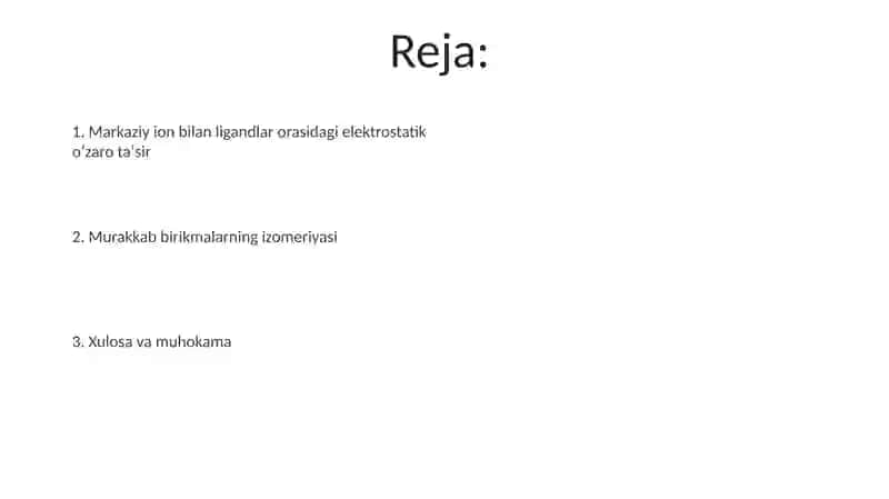 Kompleks birikmalarning izomeriyasi 2