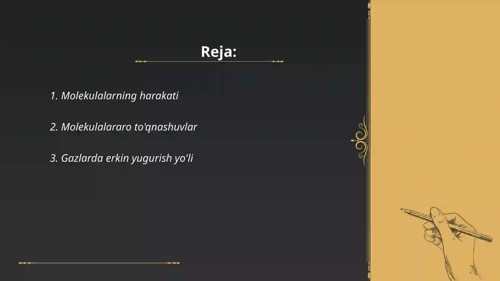Molekulalarning erkin yugurish yo'li. Diffuziya 2