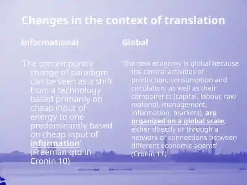 Changes in the context of translation 2