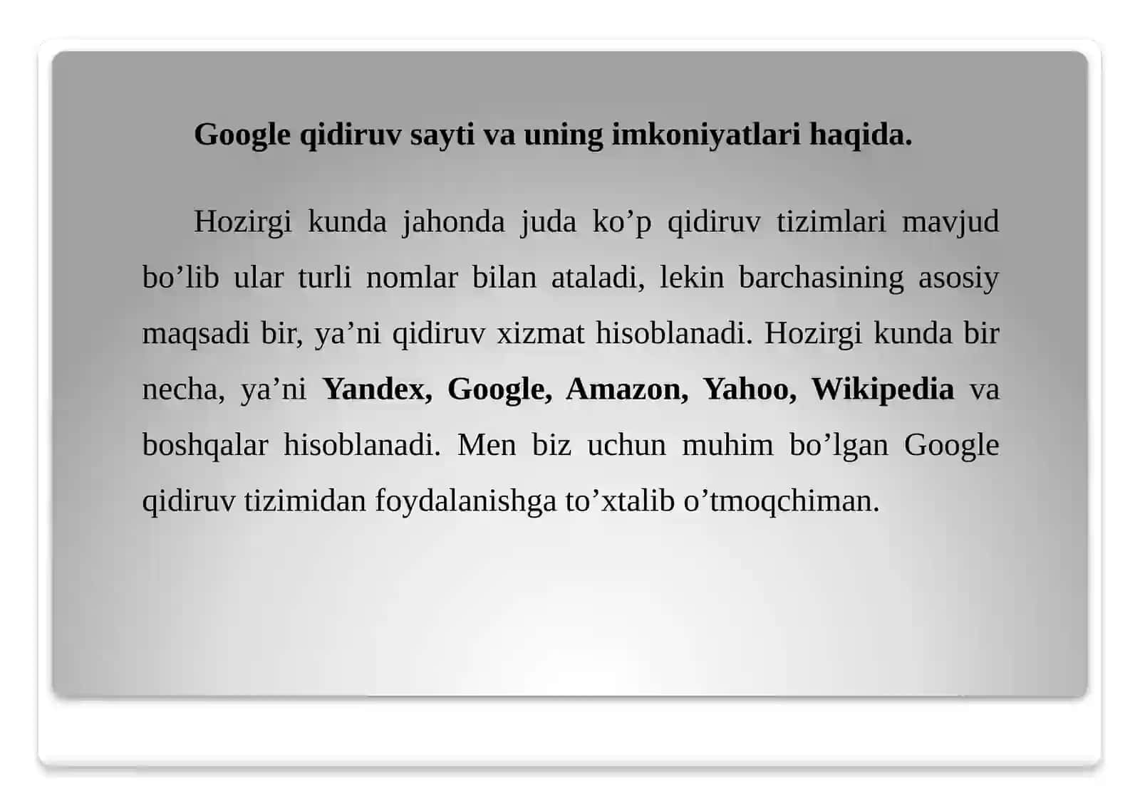 Google Search va uning imkoniyatlari 2