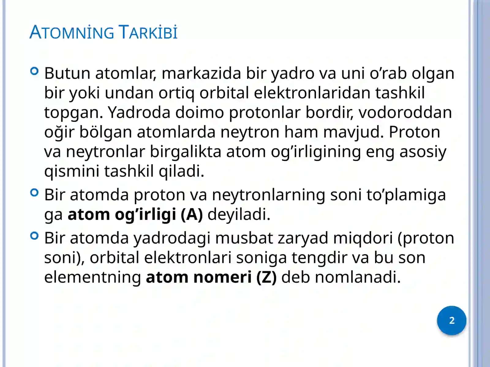 Atom Tuzilishi va Davriy Sistema 2