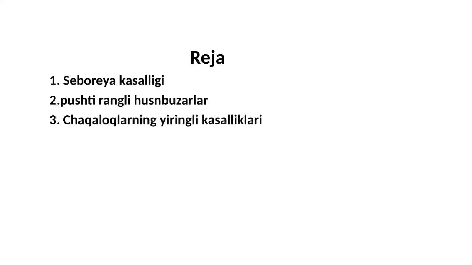 Seboreya. Pushtirangli xusnbuzarlar. Chaqaloqlarning yiringlikasalliklari 2