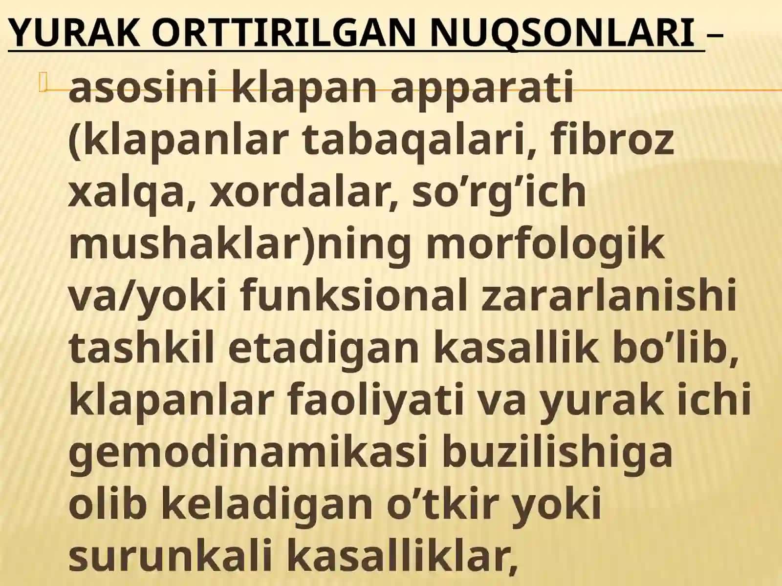 Yurak orttirilgan nuqsonlari 2