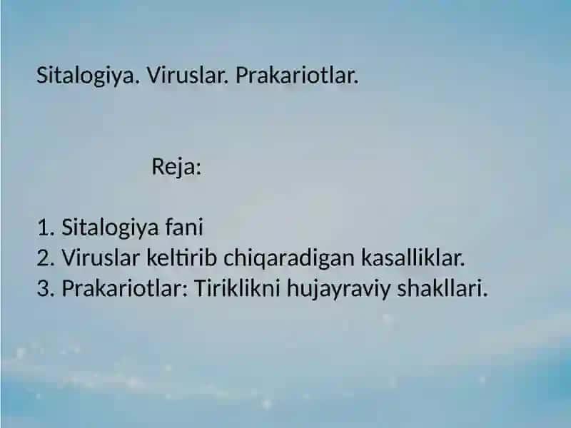 Sitalogiya, Viruslar, Prakariotlar 2