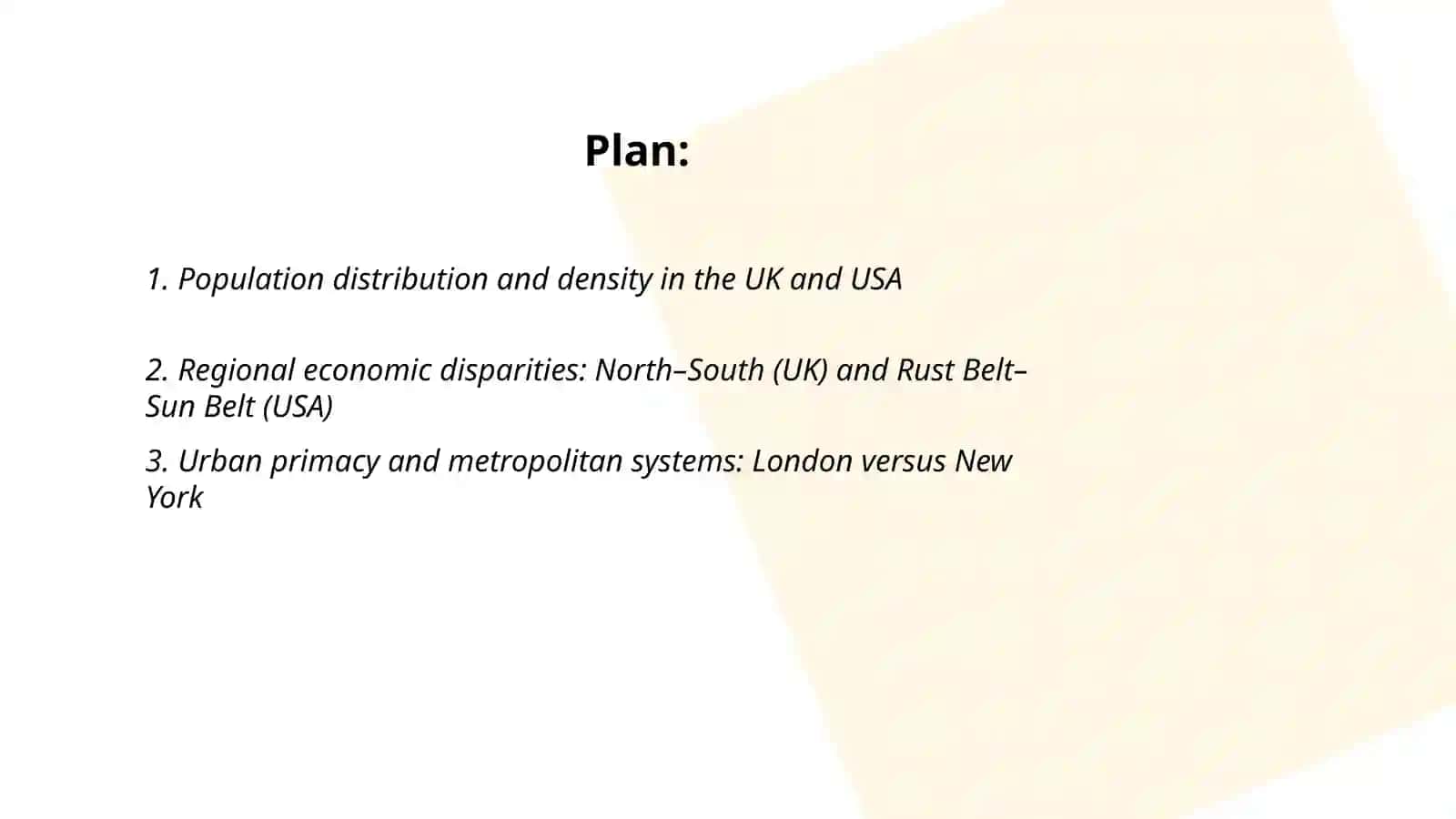 National and social geography: Uk and USA 2