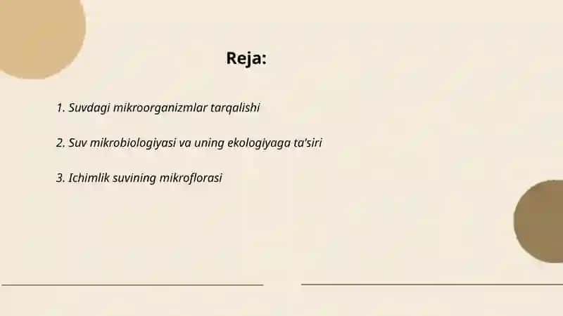 Suvdagi mikroorganizmlar tarqalishi 2