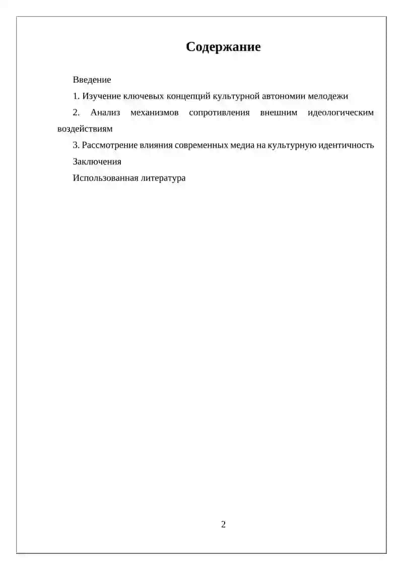 Реферат "Идеологического иммунитета среди мелодежи" 2