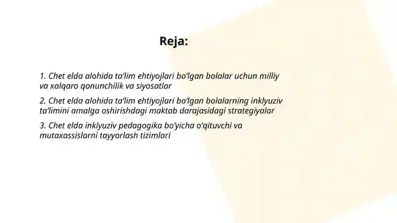 Chet elda alohida taʼlim ehtiyojlari boʻlgan bolalarning inklyuziv taʼlimi 2