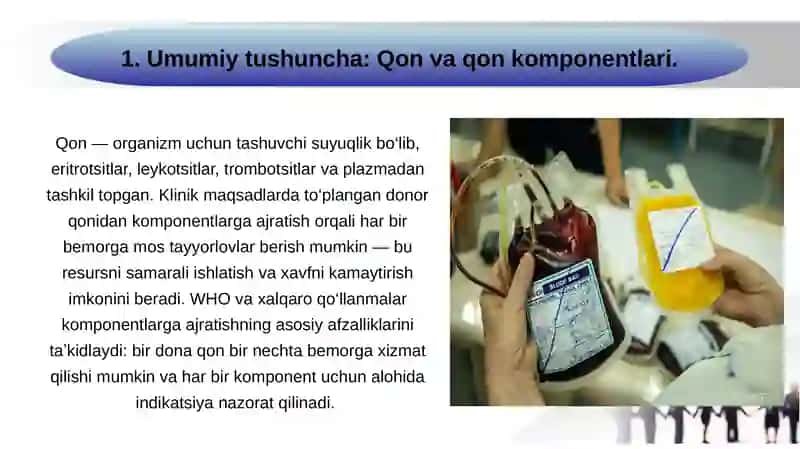 Qon preparatlari va qon komponentlari 2